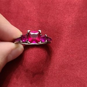 Lab grown rubies set in sterling.